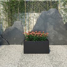 LeisureMod Modern Rectangular Black Planter Pot, 12 Inch Fiberstone &amp; MG... - $2,767.74 MXN
