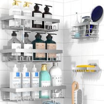 Adhesive Shower Caddy Organizer Shelves Rack - 5 Pack Corner Bathroom Storage Or - £19.15 GBP