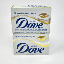 2 Vintage Dove 1/4 Moisturing Cream Soap White Bath &amp; Beauty Bars Nos Sealed New - £18.94 GBP