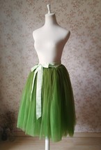 Dark Green Tulle Midi Skirt Custom Plus Size Tulle Ballerina Skirt Outfit image 4