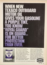 1968 Print Ad Texaco Outboard Motor Oil with Purple Tint in Pint Cans - $18.53