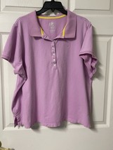 Izod Womens Top 3X Lavender Polo Shirt Plus Size - £7.40 GBP