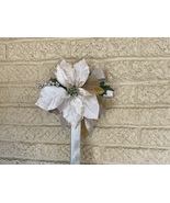 Christmas Cemetery Cross: Poinsettia grave flowers, Winter Grave Decoration - $477.65 MXN