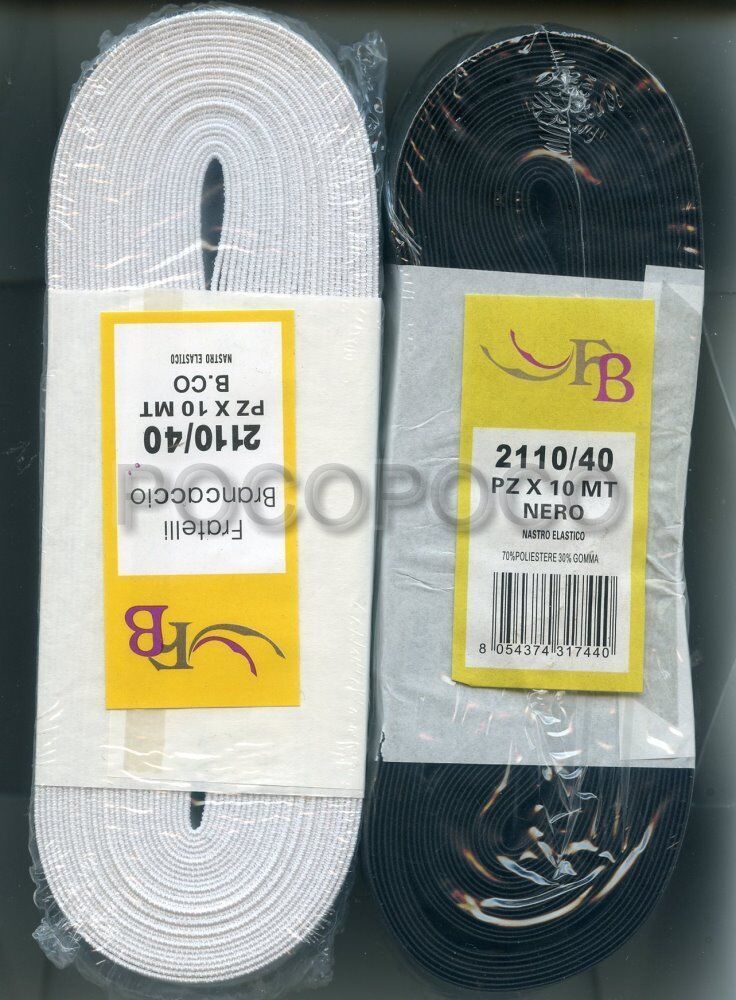 GALLON ELASTIC TAPE H 40mm BRANCACCIO BROTHERS ART. 2110/40-
show origin... - $1.98+