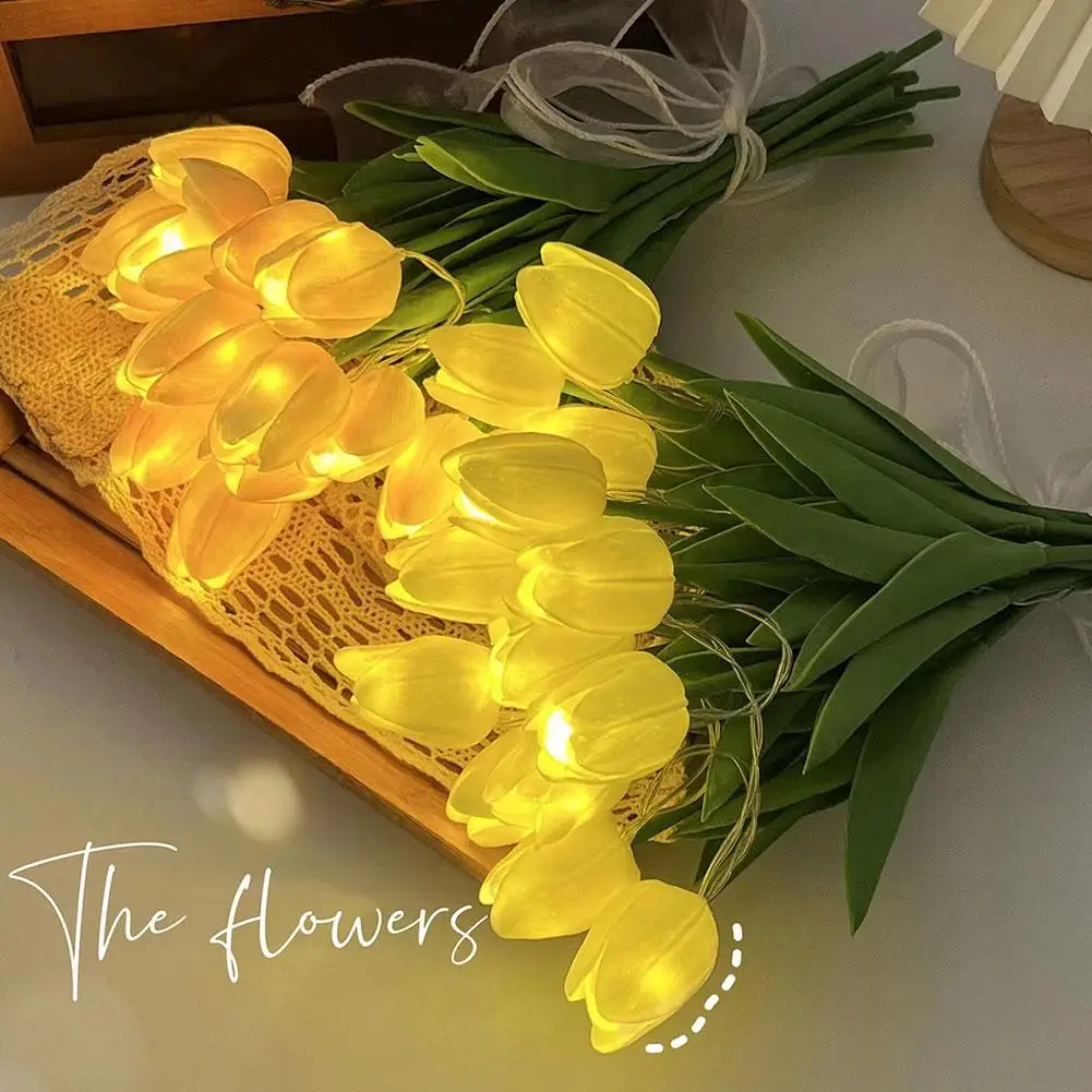 Artificial Tulip Lights LED Table Lamp Wedding Valentines For Home Party Living - £12.91 GBP+