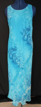 Woman&#39;s Dressbarn Size 12 Blue Sleeveless Floral Chiffon Keyhole Back Ma... - $27.99