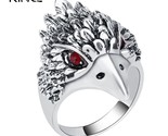 Ring new fashion eagle head silver color vintage jewelry inlay black crystal rings thumb155 crop