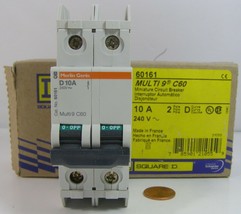 Square D Multi 9 C60 Miniature Circuit Breaker 2 Pole Dcurve 240V 60101 10A - $49.99