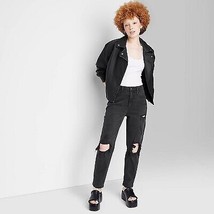 Women&#39;s Super-High Rise Tapered Jeans - Wild Fable Black Denim 12 - £15.63 GBP