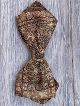 RETRO Beau Clip RETRO Mens Bow Tie Browns Flowers Print Rayon Clip On VT... - $792.94 MXN