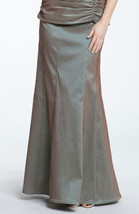 New Womens Designer Tadashi Shoji Long Mermaid Skirt 6 Gray Silver Blue Gorgeous - £467.09 GBP