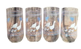 Luminarc Serenade Hearts Geese 12 oz Beverage Coolers Tumblers Glasses Set of 4  - $24.70