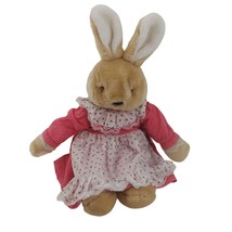 Chadwick Miller Plush Bunny Rabbit Brown Pink Dress Apron Vintage Stuffed Animal - £12.66 GBP