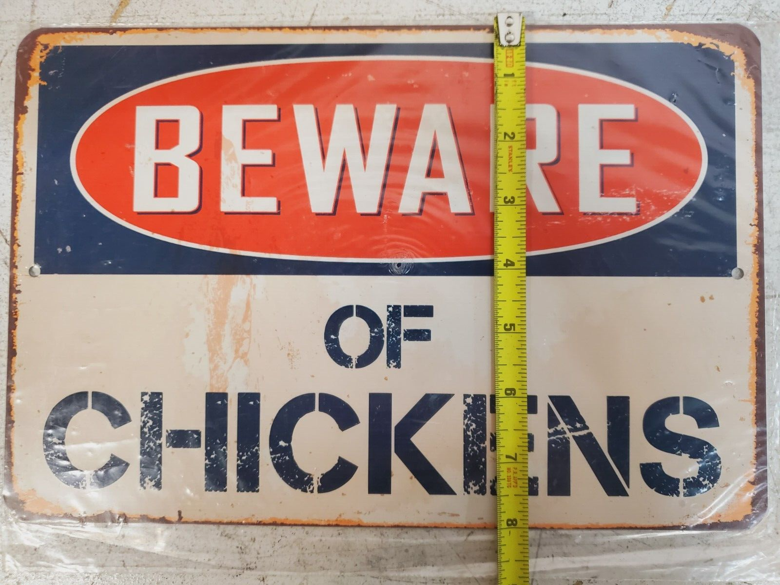 4 Qty Beware of Chickens Chic Rustic Retro Signs 8"x12" (4 Qty) Item image 4