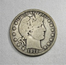 1912-D Barber Silver Half Dollar Coin AG279 - £16.22 GBP