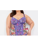Lane Bryant CACIQUE Floral Lace Corset Bustier Bra Size 42D 40DD 38DDD 4... - $80.57 CAD