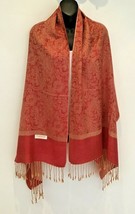 Red with Beige Women Pashmina Paisley Shawl Scarf Cashmere Soft Stole - £15.21 GBP