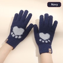 Autumn Winter Women&#39;s Gloves Touchscreen Cat Paw Pattern Warm Split Finger Glove - £41.15 GBP