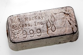 B.R. MacKay &amp; Sons Old Pour Loaf Style .999 Silver Bar 11.75 Ounces Nice... - $692.01