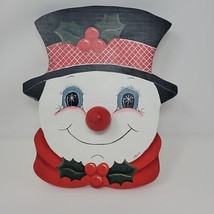 Hand Painted Wooden Snowman Music Box Plaque-signed-christmas/holiday Vintage - £16.35 GBP