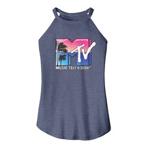 MTV Beach Sunset Logo Women&#39;s Rocker Tanktop Miami Spring BreaK Palm Tre... - $28.50+