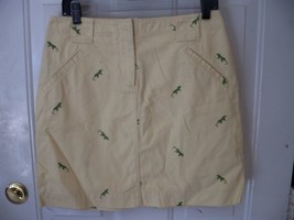 J.Crew Light Yellow Embroidered Lizard Cotton Skirt Size 6 Women&#39;s EUC - £14.35 GBP