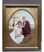 Beautiful Gilt Wood Photo Frame with Oval Copper Ornate Inner Frame - £41.29 GBP