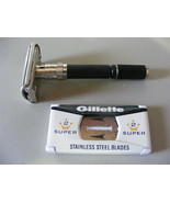 Vintage 1969 Gillette Super Adjustable Safety Razor 0-2 Short Black Handle - $2,413.62 MXN