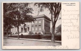 Carnegie Library Freeport Illinois IL 1906 Postcard D31 - $5.95