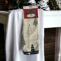 Holiday Style Tree Skirt 38 Inches Green White Round Christmas Tree Deco... - £12.29 GBP