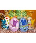Easter Basket Stuffer Decor Peep Inspired Rabbits in Fabric Eggs Sold Separately - £11.79 GBP