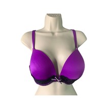 Victorias Secret Sexy Push Up Bra Womens Size 38DD Padded Underwire Purple Black - £13.97 GBP