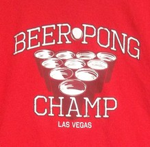 Beer Pong Champ T Shirt XL Las Vegas Red Drinking Game - $9.89