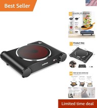 Durable Stainless Steel Infrared Cooktop - Portable 1200W Single Burner ... - $1,120.91 MXN