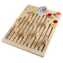 Wooden Horse Race Game With Dice, Cards And Chips  Indoor And Outdoor Board Game - £24.67 GBP