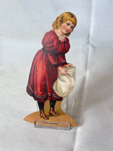 Lion Coffee Victorian Trade Card No. 1 The Miller Die Cut Girl Red Dress - £23.70 GBP