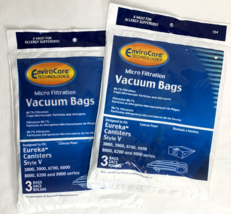 EnviroCare Vacuum Bags Style V Eureka Canisters 2 Packs 6 bags Total Sealed New - $11.63