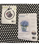 NIP Dimensions Cross Stitch 2 Kits 1 has 3” Hoop Sloth + Blue Hydrangea ... - €23,50 EUR