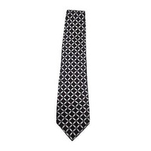 Pierre Cardin Men&#39;s 100% Silk Tie Floral Pattern Black White Purple 59&quot; Long - £8.89 GBP