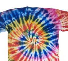 New Orleans NOLA French Quarter Tie Dye Embroidered Crew T-Shirt XL Mardi Gras - £15.56 GBP
