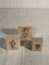 Stampin Up 95-96 Wooden Rubber Stamp Lot of 3 - $6.36