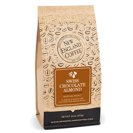 NEW ENGLAND COFFEE SWISS CHOCOLATE ALMOND WHOLE BEAN COFFEE 16OZ - $17.25
