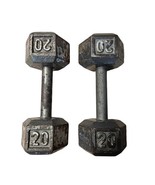 20lb Cast Iron Dumbbells Metal Hex Pair of 2 Weights Set Lifting 40lbs T... - $45.06 CAD