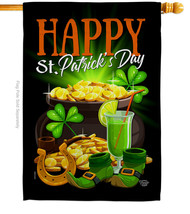 Happy Saint Patrick Day - Impressions Decorative House Flag H192433-BO - £29.24 GBP
