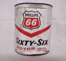 Phillips 66 Sixty-Six Motor Oil Can 1 Gallon Empty White - £29.72 GBP