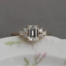 2.23 Ct Emerald Cut Diamond Cluster Ring, Wedding Ring For Her, Promise Ring - £94.19 GBP