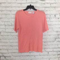 Croft &amp; Barrow Top Womens Large Pink Short Sleeve Ribbed Knit Top Acrylic - £17.40 GBP