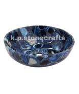 Blue Agate Sink – Brazilian Gemstone Wash Basin for Luxurious Bathroom D... - $10,995.46 MXN