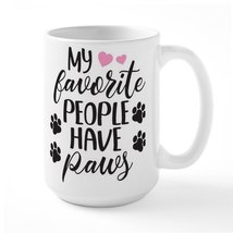 My Favorite People Have Paws 15 oz Ceramic Large Mug - £19.34 GBP