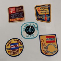 Vintage Bowling Patches Lot Of 5 1960s Embroidered Iron Sew On ABC Patch - £11.68 GBP